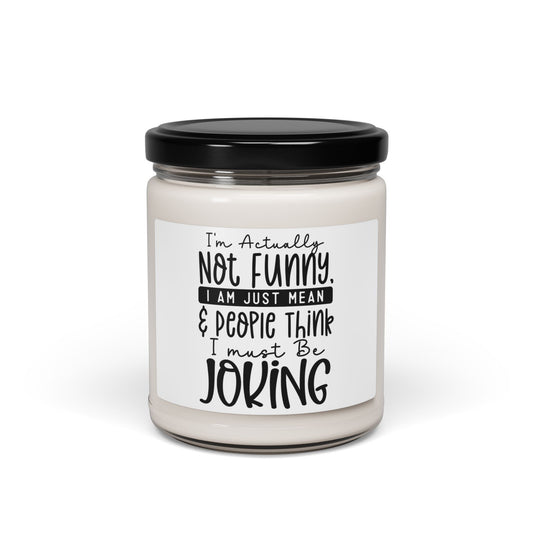 Humorous Scented Candle: 'Not Funny, Just Mean', Perfect Gift for Friends, Funny Home Decor, Relaxation, Gag Gift, Birthday Present